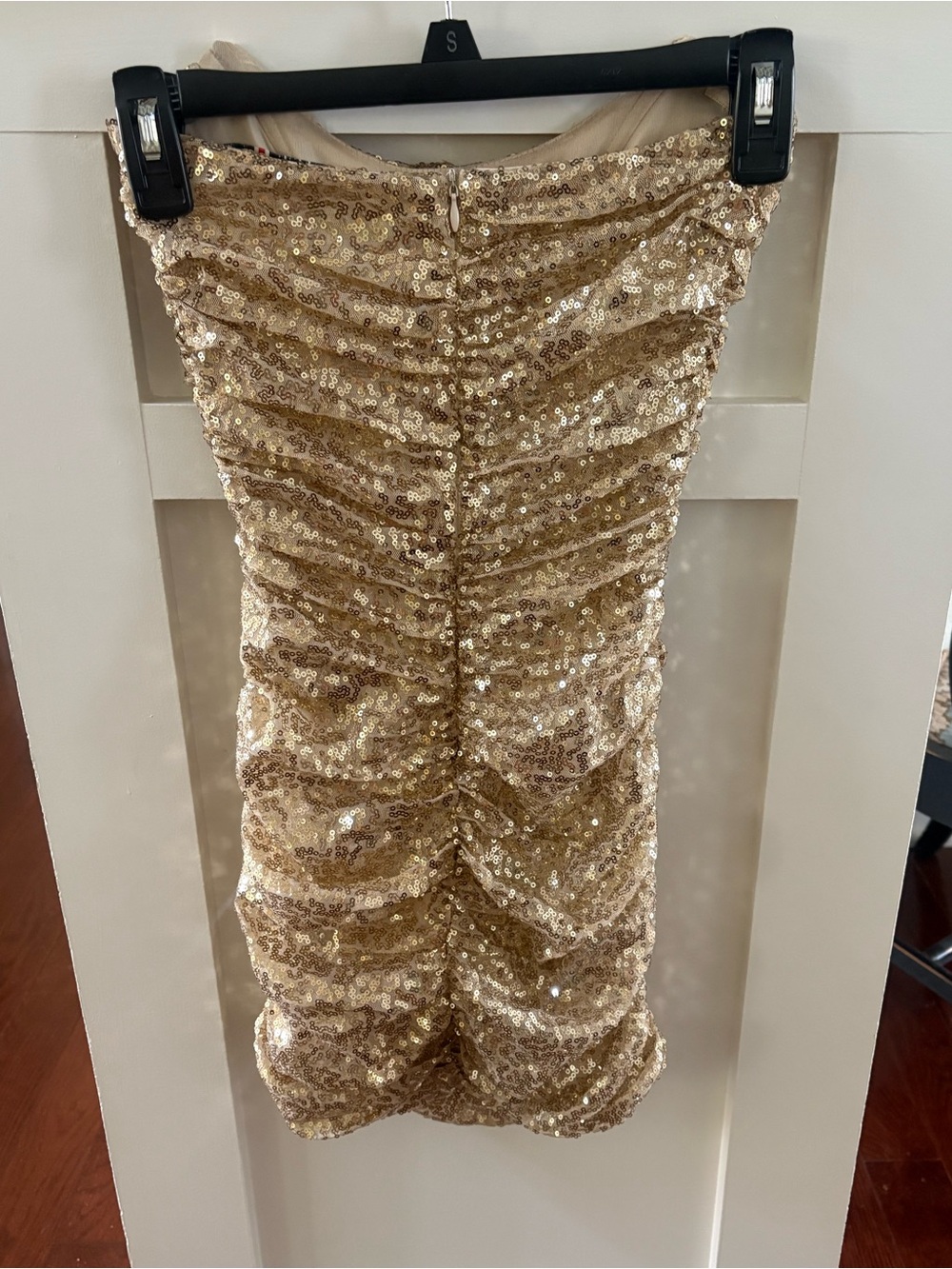 Strapless Gold Sequin homecoming dress - Picture 2 of 4